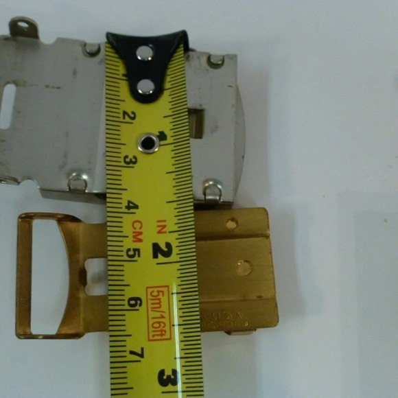 Hickok  Belt Buckle w/ Box Brass GA + US Navy Silvertone Buckle - Picture 10 of 11